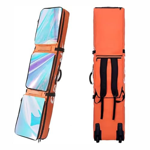 MegLob Reiserucksack Mit Rollen Zum Skifahren, Gepolsterte Snowboardtasche Mit Großem Fassungsvermögen, Professionelle Snowboardtasche Mit Rollen, Mobile Ski- Und Snowboardtasche,165cm