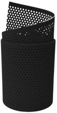zaun|zu® Premium Sichtschutzstreifen GELOCHT | genarbte Oberfläche | 20% Lochmuster | PP für Doppelstabmatten | Sichtschutz Rolle | Polypropylen | Zaunblende | Made in Germany Tiefschwarz 2,55m