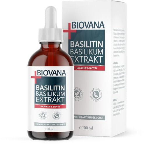 Biovana Basilitin - Basilikum Extrakt Haarkur - Für dünnes oder trockenes Haar, 100ml pro Flasche 1x