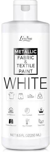 Pintura Textil Blanca - 250ml Pintura Textil Permanente para Ropa de Tela y Cuero, Pintura Acrílica para Tela y Cueropara, Pinturas Lavables para Ropa para Camisetas, Jeans, Zapatillas de Lona, Sofás