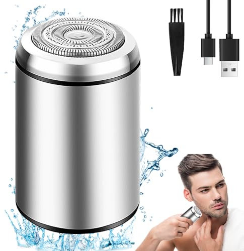 AVCXEC Elektrischer Mini Rasierer, Mini Portable Electric Shaver, Mini Rasierer Herren Elektrisch, USB Wiederaufladbar, Tragbarer Elektrischer Mini-Rasierer, für Zuhause und Reisen (Grau)