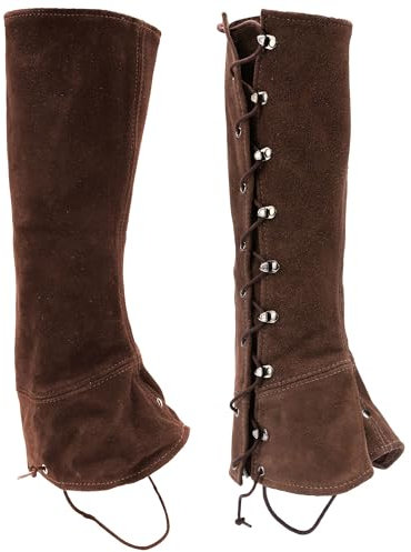 Burgschneider - Dungeons & Dragons Leder-Gamaschen Typ 2 Braun (CTA0093, Unisex, Leder) Mittelalter, Fantasy -