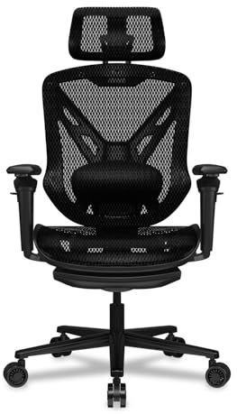 Cougar Speeder Sedia da gaming ergonomica: rete di ciniglia di alta qualità, bracciolo iperrotativo 3D, poggiatesta regolabile, schienale regolabile, supporto lombare, poggiapiedi