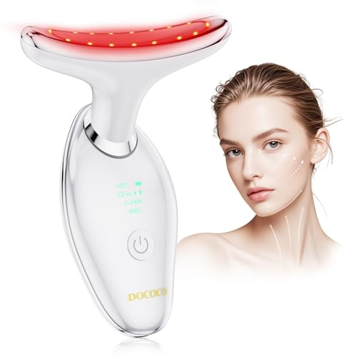 Face Massager with Red Light Therapy & EMS, LED Face Sculptor with 45°C Constant Heating, Anti-Wrinkle Skin Care Device for Skin Tightening, Neck Lifting, Face Firming & Daily Facial Rejuvenation