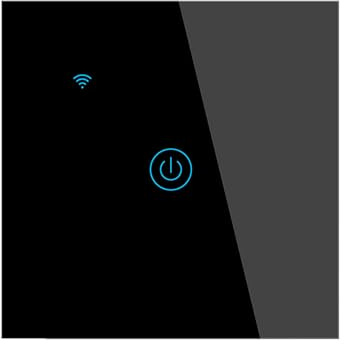 KYUQY Smart Touch Light Switch with LED Backlight, Black, 1 Gang Waterproof Switch, WiFi 2.4GHz Touch Switch, Smart Life/Tuya Remote Control, Works with Alexa, Google Home
