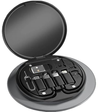 HRXNMG PD 60W Multifunctional USB Type C Data Cable Set Fast Charging For Cell Phone Charger Storage Box Adapter Card Pin Travel Box(Black)