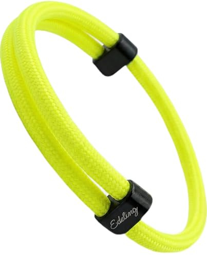 Paracord Armband Herren & Damen - Minimalistisch, Surfer, Outdoor & Segeltau Style - verstellbare Armbänder für Männer, Frauen, Pärchen, Jungs, Mädchen - Surferarmband, Stoff (neon)