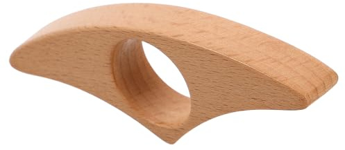 VILLFUL Wooden Thumb Book Page Holder Wave Groove, Single-hand Reading Ring Bookmark for Book Lovers, Teacher Gadget and Page Keeper, Beech Wood Reading Accessory