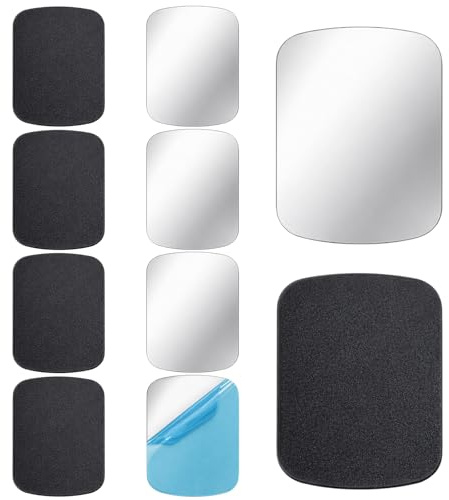 10 Pcs Adhesive Thin Metal Plates, Non-magnetic Metal Plate with Sticker for Phone Case (Compatible with Magnetic Mounts) (1.5 x 2 Black,Silver)