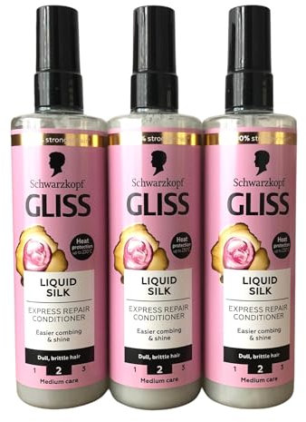 Schwarzkopf Gliss Liquid Silk Gloss Express-Repair Conditioner 200Ml -Pack Of 3