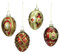 Glaseier mit Weihnachtsmotiven, 7 cm, Rot / Goldfarben, 4 Stück