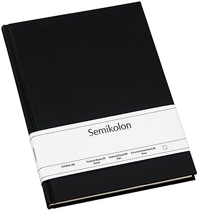 Semikolon 351284 Notizbuch Classic B5 blanko - 176 Seiten, cremeweißes Papier - Lesezeichen - black schwarz