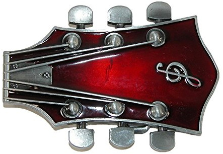 CTM Guitar Head Belt Buckle, Red