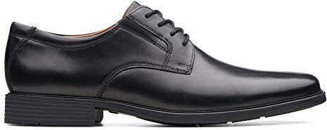 Clarks Herren Tilden Plain Shoes, Black Leather, 41 EU