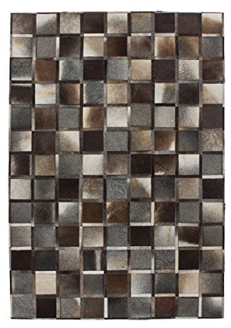 Kayoom Teppich Eclipse 400 Grau Grau 80cm x 150cm 100% Leder