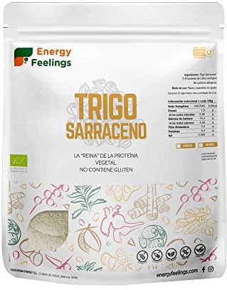 Energy Feelings Harina de Trigo Sarraceno Ecológica, Sin Gluten, Fácil Digestión, 1Kg