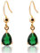 RIZILIA Ciondolare Orecchini Traforati Con Taglio Pera CZ [Simulata Smeraldo Verde] In Placcato Oro Giallo, Semplice Ed Elegante Moderno
