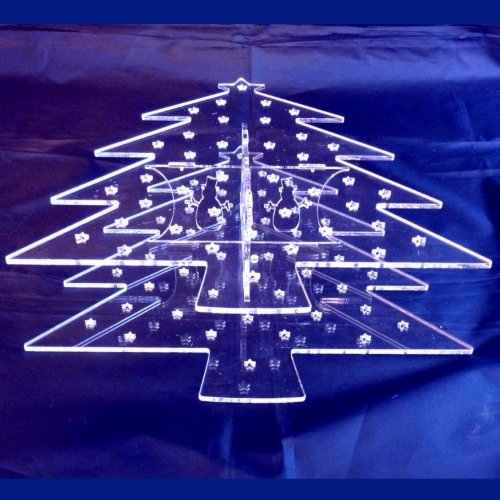 Super Cool Creations 300 x 65 x 250 mm groß Acryl Weihnachtsbaum Cake Pop-Ständer mit 26 Löcher 5 cm Apart, transparent