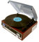 CAMRY CR1113 Tocadiscos Retro 33-45-78 RPM, Radio Am-FM, Estéreo, Despertador, Estilo Vintage, AUX 3,5 mm, Despertador, Pantalla LCD