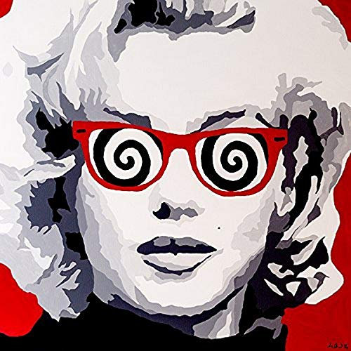 In Sync von popartqueen 24 x 24 Art Print Poster Wall Decor Pop Art Poster Marilyn Monroe rot Popart wirbelt Chic Glam Sexy