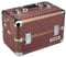 anndora Beauty Case Kosmetikkoffer – Stilvoller Schmuckkoffer mit Punkten, Schminkkoffer mit robustem Aluminiumrahmen, Nähkoffer, Verstellbare Fächer, Ideal für Make-up & Schmuck, abschließbar, Braun