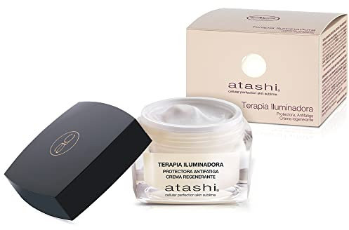 Atashi - Anti-Müdigkeit aufhellendes Schutz-Therapie | Spendet Feuchtigkeit & reduziert Hautunreinheiten | Mit Nanoweiβ Liposomen & Vitamin C | Geeignet für empfindliche Haut - 50ml