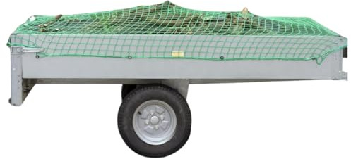 Anhängernetz Wetterfestes Hängernetz Abdecknetz Anhänger Netz Grün Brreite 1,80 m x 3,30 m engmaschig Maschenweite 30 mm Geknotet