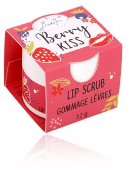 BadeFee Lippenpeeling Kiss – Sanfte Pflege für glatte & weiche Lippen, made in Germany (15 ml, Berry Kiss)
