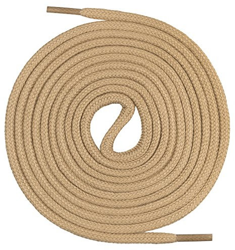 Mount Swiss runde Premium-Schnürsenkel aus 100% Baumwolle - sehr reißfest Farbe Camel Länge 80cm