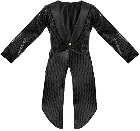 Adults Green Sequin Tailcoat Fancy Dress - Long Tailed Jacket With Green Sequins and Black Lapels - Perfect for Charity Events, Dance Shows, Performances and Other Fancy Dress Events