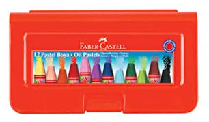 Faber-Castell Caja de plástico hexagonal pastel, 12 en 12 colores