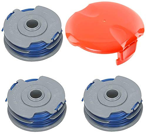 SPARES2GO Twin Line and Spool Cover for Flymo Strimmer Trimmer (Pack of 3 Spools + 1 Cover)