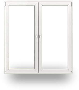 JeCo Fenster Kunststofffenster Wohnraumfenster - 2 flügelig mit Pfosten - BxH: 1500x2100-3-fach-Verglasung - 70 mm Profil - Sondermaße möglich