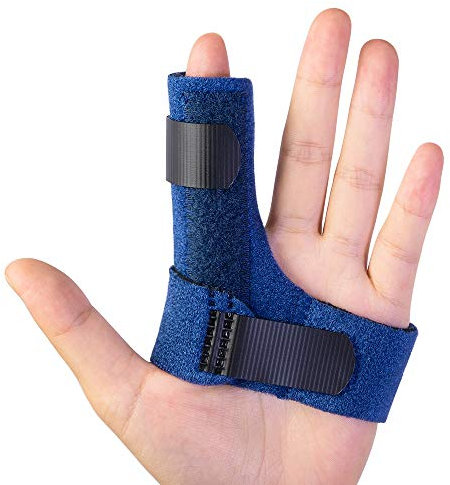 Sumifun Fingerschiene, schnappfinger schiene mit 2 Gelhüllen, Fingerschutz Schienen fur Zeigefinger, Mittelfinger, Ringfinger, Fingerschutz Fingerlinge Fingerbandage Fingerschiene