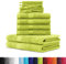 BaSaTex - 10er Pack Handtuch Komplett-Set - Frottee-Handtücher mit Aufhängeschlaufe 4X Handtuch, 2X Duschtuch, 2X Gästetuch, 2X Waschhandschuh Öko-Tex Made in Green Zertifiziert - Apfelgrün