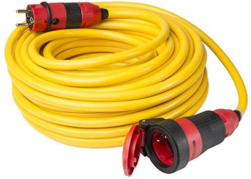 as - Schwabe Verlängerungsleitung 25 m K35 AT-N07V3V3-F 3G1,5 mit SchukoUltra Pro, extrem robust, Verlängerungskabel für Einsatz im Aussenbereich, Baustelle, Gewerbe, Industrie, gelb/rot, IP54, 62271