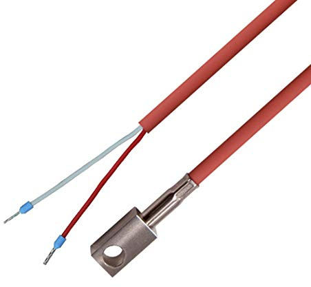 iOVEO 049OF02205 - PT1000 Oberflächenfühler, Edelstahl Armatur, Temperaturfühler mit Silikon-Leitung bis 200°C
