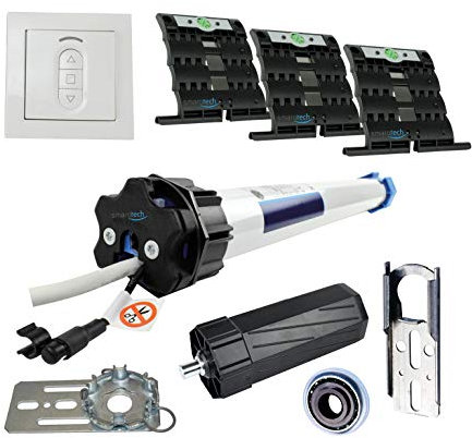 Nachrüstset zum Modernisieren von Gurt/Kurbel auf Becker Rollladenmotor R8-17-C01 (bis 3,5m²) inkl. 3 St. SecuBlock + Centronic EasyControl EC411 + Fertigkastenlager + Gegenlagerset SW60