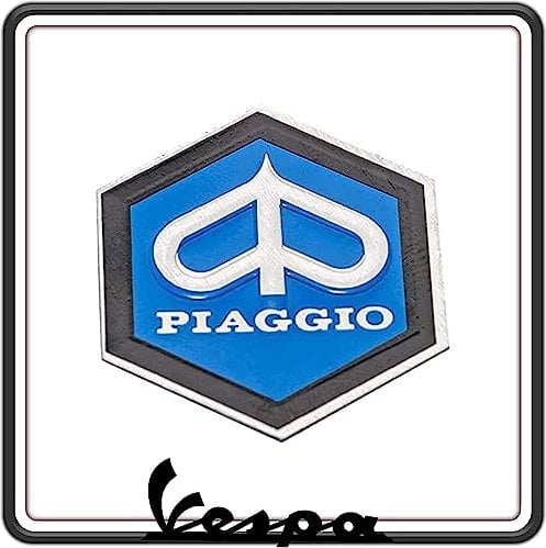 SCUDETTO EMBLEMA LOGO ESAGONALE PIAGGIO ADESIVO 1 CM
