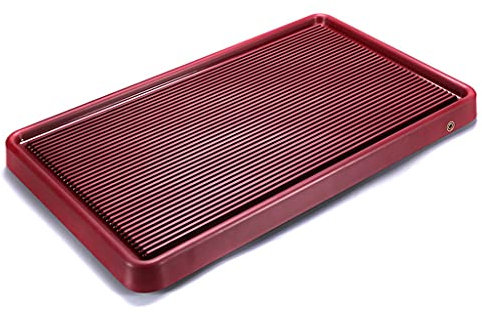 GaoYunQin Té de Baquelita Bandeja de Servir, Bandeja de Drenaje Familiar Kung Fu Bandeja de Juego de Té, Diseño Removible Adecuado para Oficina (Color : Red, Size : 40x20x5cm)