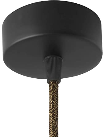 AMARCORDS - Baldachin aus Metall, Farbe SCHWARZ, Lampengehäuse komplett mit Kabelklemmenzubehör, Schrauben und Deckenhalterung. Durchmesser 77 mm, Höhe 26 mm