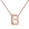 Philip Jones Rose Gold Plated Initial Necklace Letter B Created with Zircondia® Crystals