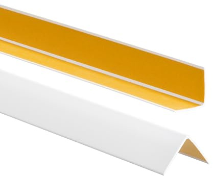 ProfiPVC Winkelprofil selbstklebend Kantenschutz aus PVC 30x30mm 100cm Weiß | Kantenschutzprofil aus PVC-Gummi, Kunststoffwinkel, elastischer Eckschutz, einfache Montage ohne Bohren