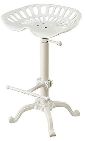 Carolina Chair & Table Verstellbarer Eisen-Traktorsitz-Barhocker (weiß)
