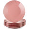 LOVECASA Serie Sweet Juego de 6 Platos Llanos, Vajilla de Porcelana, 26.5cm Platos Redondos, Se Puede Usar en Lavavajillas, Rosa