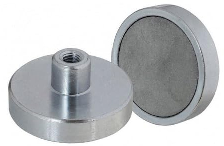 Eclipse Magnetics Ferrite Shallow Pot Magnet with Threaded Hole 47mm E868