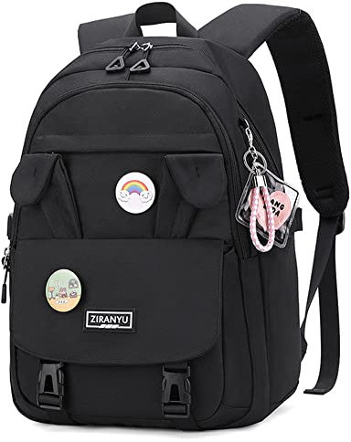 Rucksack Damen Schulrucksack Mädchen Teenager, Laptop-Rucksäcke 15,6 Zoll College Schultasche Anti-Diebstahl-Reise-Tagesrucksack Große Büchertaschen für Teenager Mädchen Frauen Studenten (Schwarz#2)