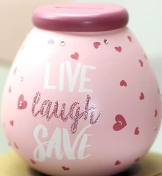 Live Laugh OLD pot of dreams, smash for cash, great gift for any occasion