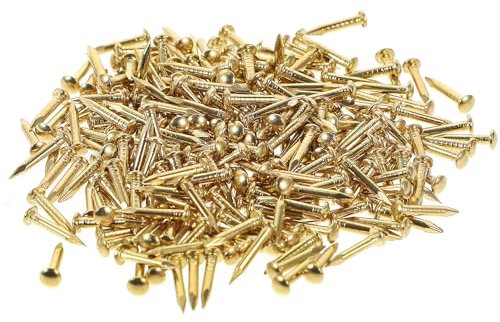Ciieeo Copper Clout Nails 100pcs 20mm Copper Decorative Nails Small Copper Nails Furniture Miniature Nail for Cement Walls Concrete Nails Steel Nails Metal Nails (Brass) Long Copper Nails
