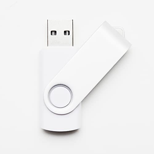 100 Stück Weiß 1GB USB-Sticks USB 2.0 Swivel Design Flash Drive für die Datenspeicherung Großhandel Bulk (Weiß, 1GB)
